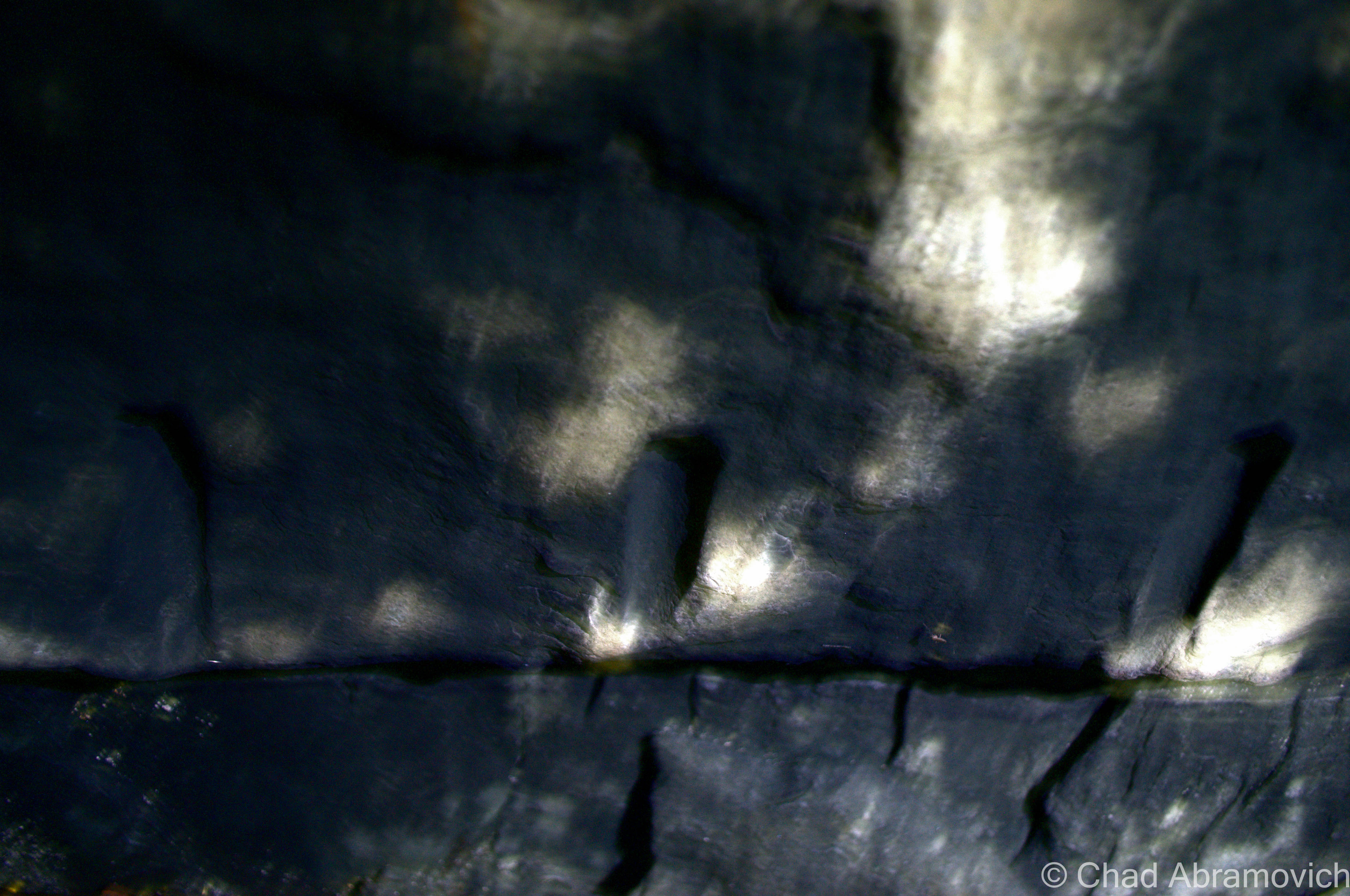 interesting markings on the tunnel ceiling