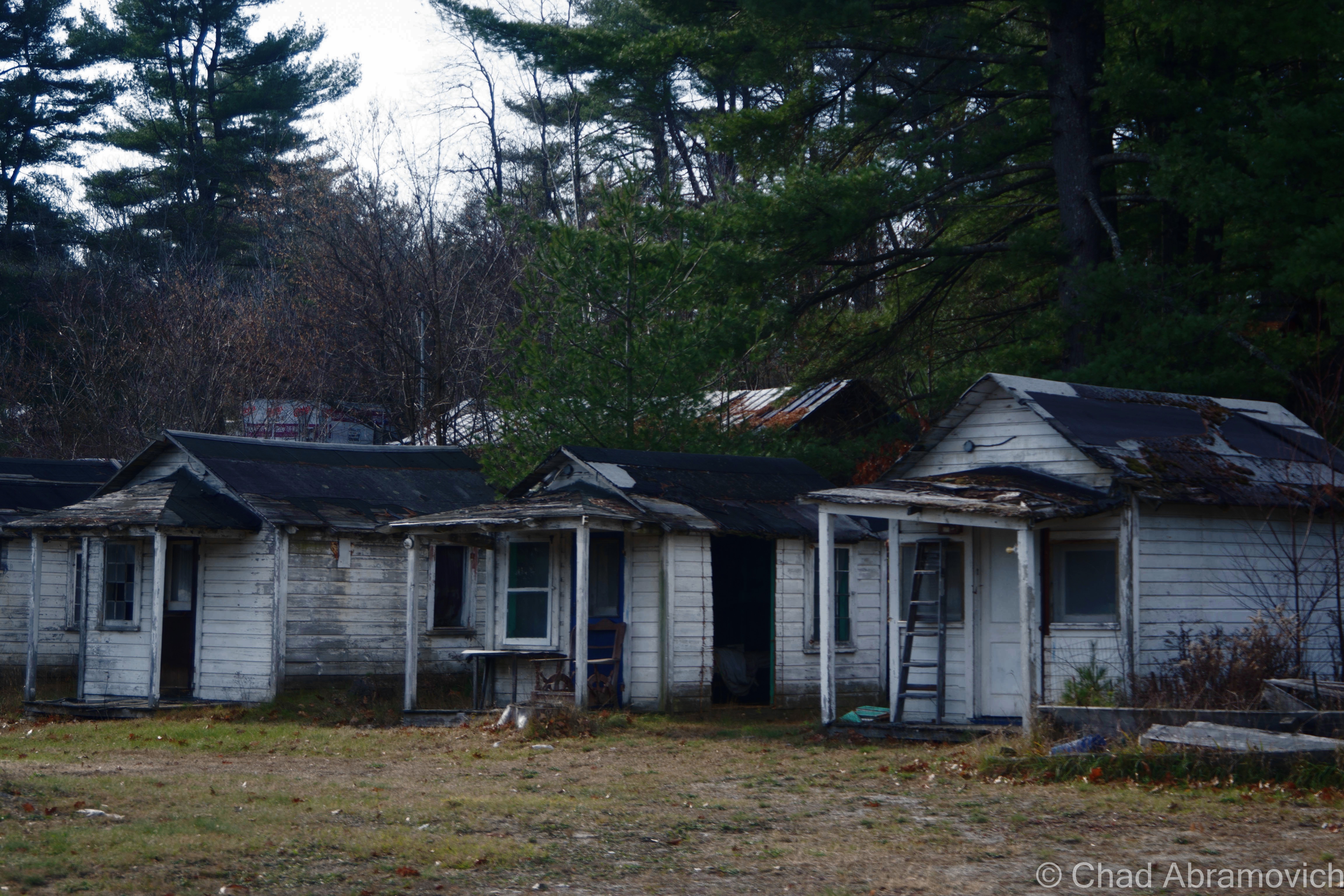 These cabins were practically in someone's front yard. 